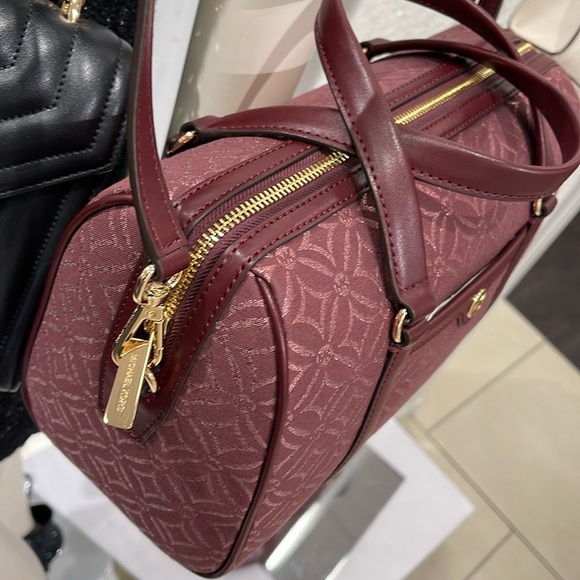 MICHAEL KORS JST TRAVEL MEDIUM DUFFLE SATCHEL SHOULDER CROSSBODY BAG MK OXBLOOD - Picture 12 of 16